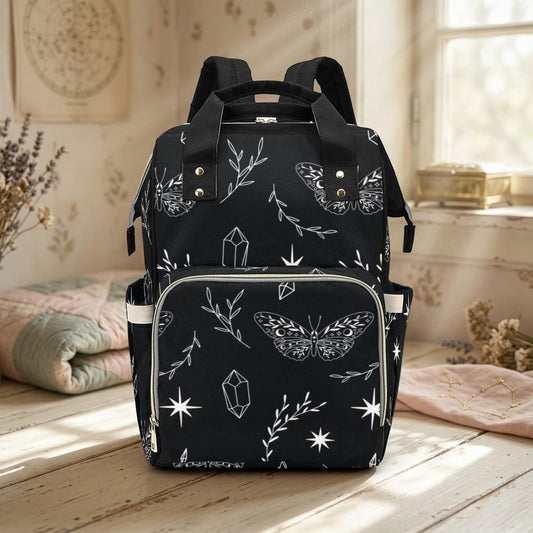 Celestial Butterfly Backpack, Gothic Occult Diaper Bag, Fairycore Mom Organizer