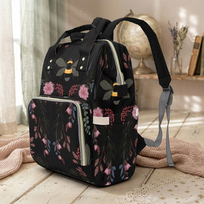 Bumblebee Floral Diaper Bag, Enchanted Garden Backpack, Botanical Baby Travel Bag