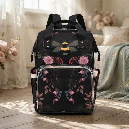 Bumblebee Floral Diaper Bag, Enchanted Garden Backpack, Botanical Baby Travel Bag