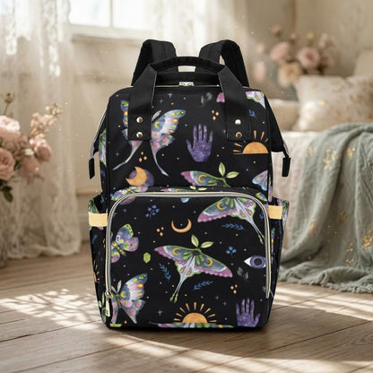 Celestial Diaper Bag Backpack, Witchy Mom Backpack, Baby Travel Organizer