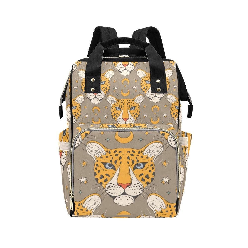 Leopard Print Diaper Backpack, Safari Baby Bag, Jungle Nursery Organizer