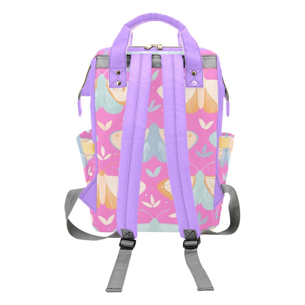 Butterfly Diaper Bag Backpack, Pink Mom Backpack, Baby Travel Bag, Pastel Stroller Bag