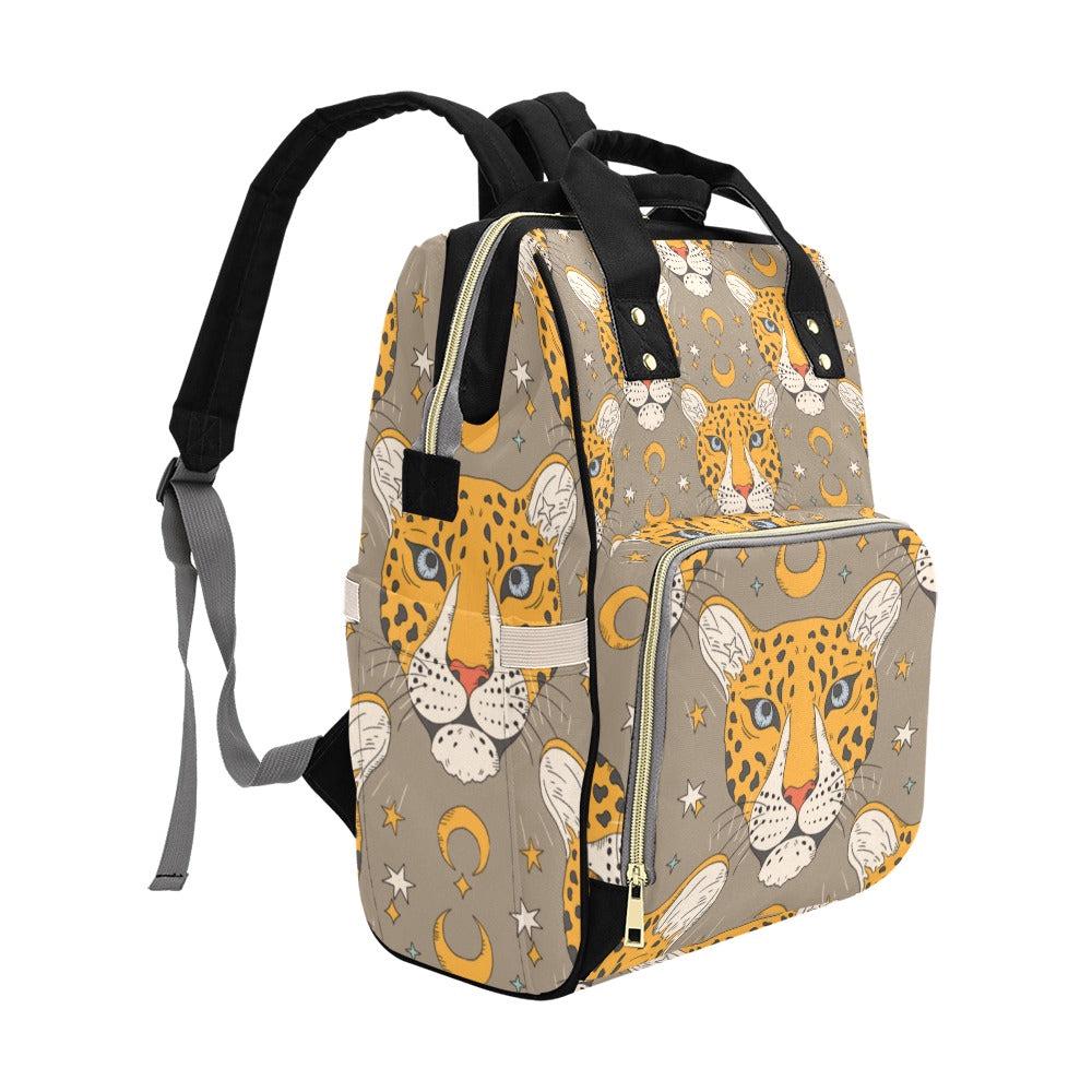 Leopard Print Diaper Backpack, Safari Baby Bag, Jungle Nursery Organizer