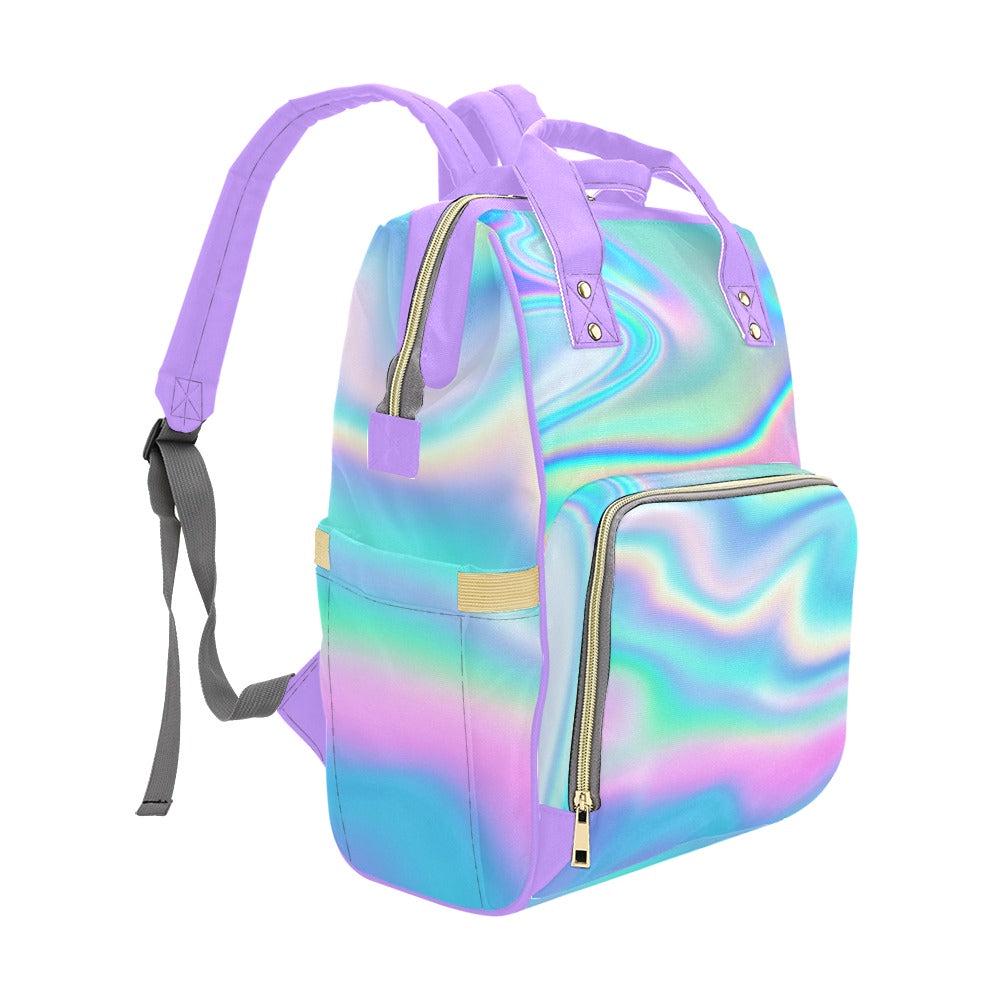 Iridescent Diaper Bag Backpack, Baby Travel Bag, Mom Backpack, Stroller Organizer