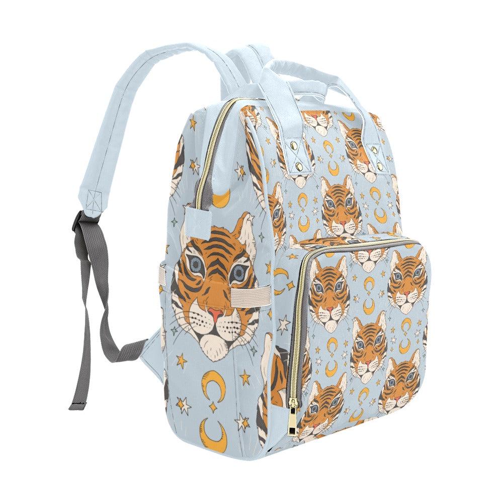 Tiger Diaper Bag, Celestial Mom Backpack, Baby Travel Bag with Moon Print