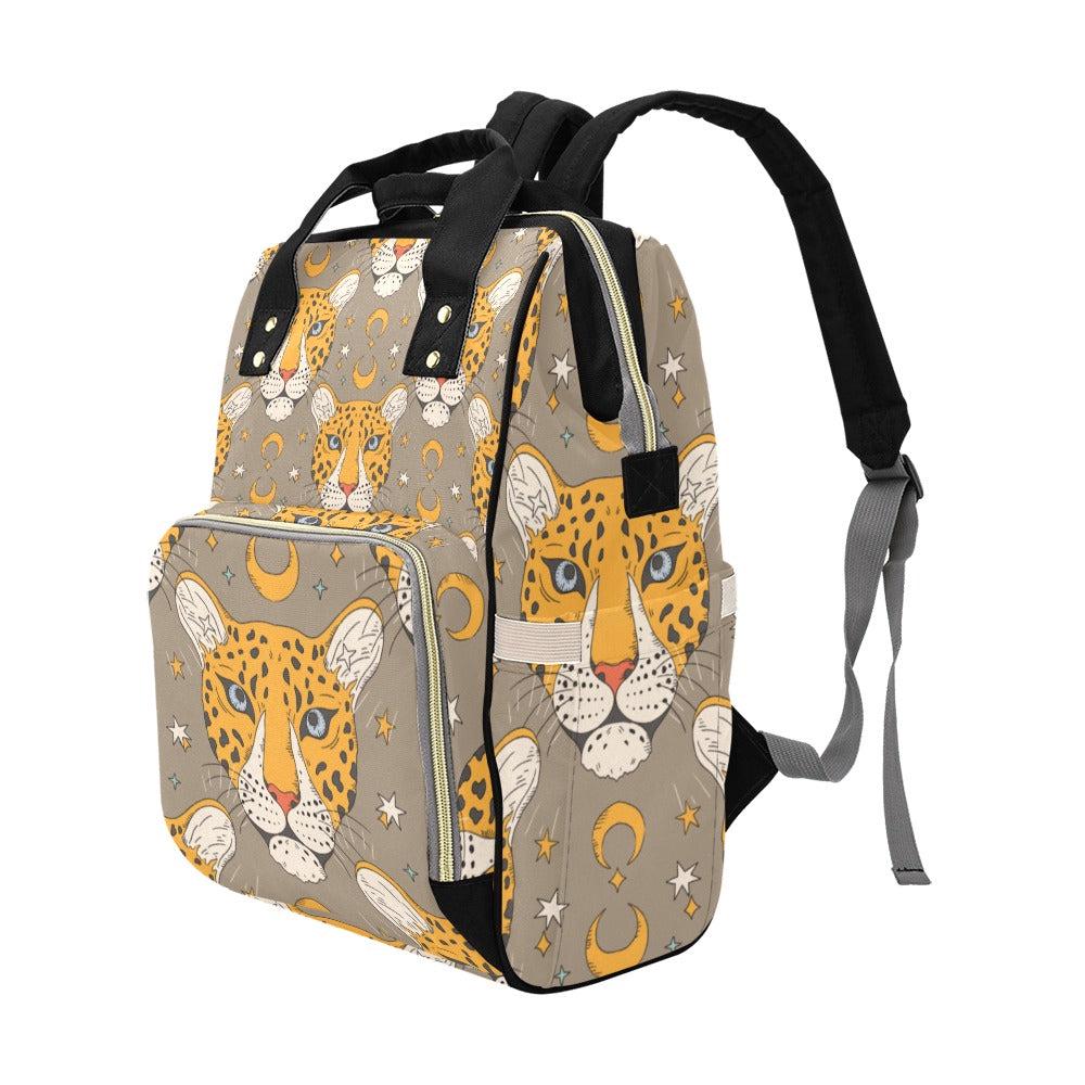 Leopard Print Diaper Backpack, Safari Baby Bag, Jungle Nursery Organizer