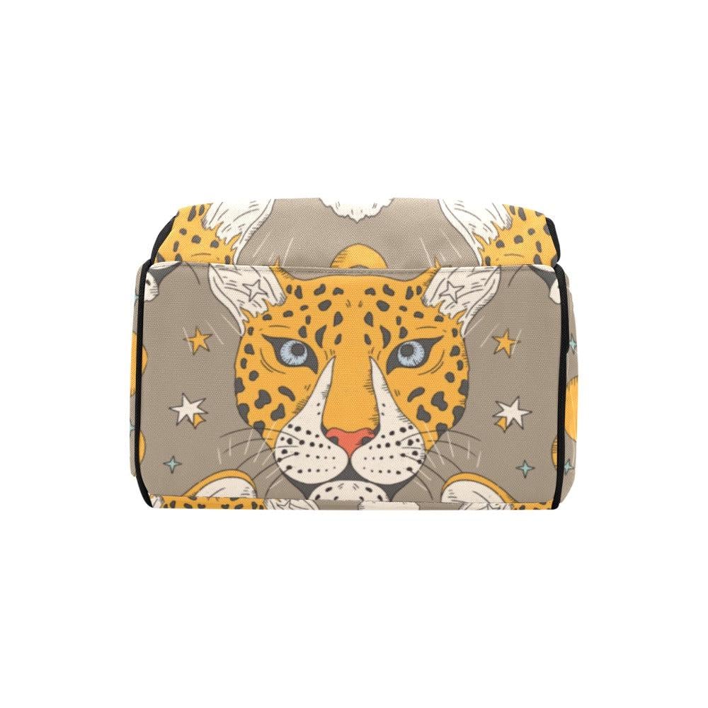 Leopard Print Diaper Backpack, Safari Baby Bag, Jungle Nursery Organizer