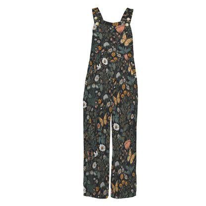 Front product view of the wildflower butterfly wide-leg jumpsuit on a white background