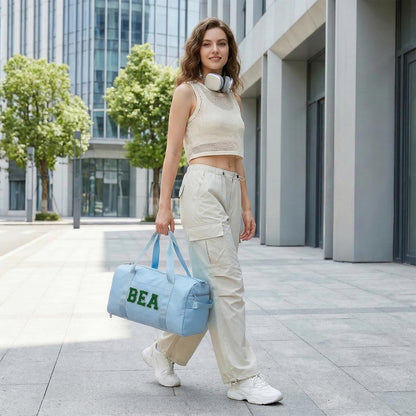 1391.Personalized Custom Letter Embroidery Oxford Duffel Gym Bag