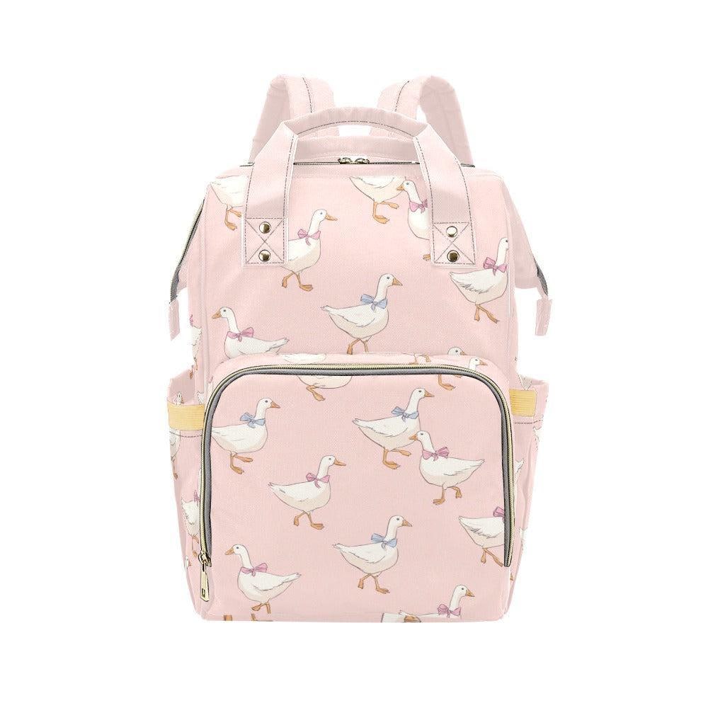 Pink Duck Diaper Bag Backpack, Mom Backpack, Stroller Bag, Baby Travel Bag