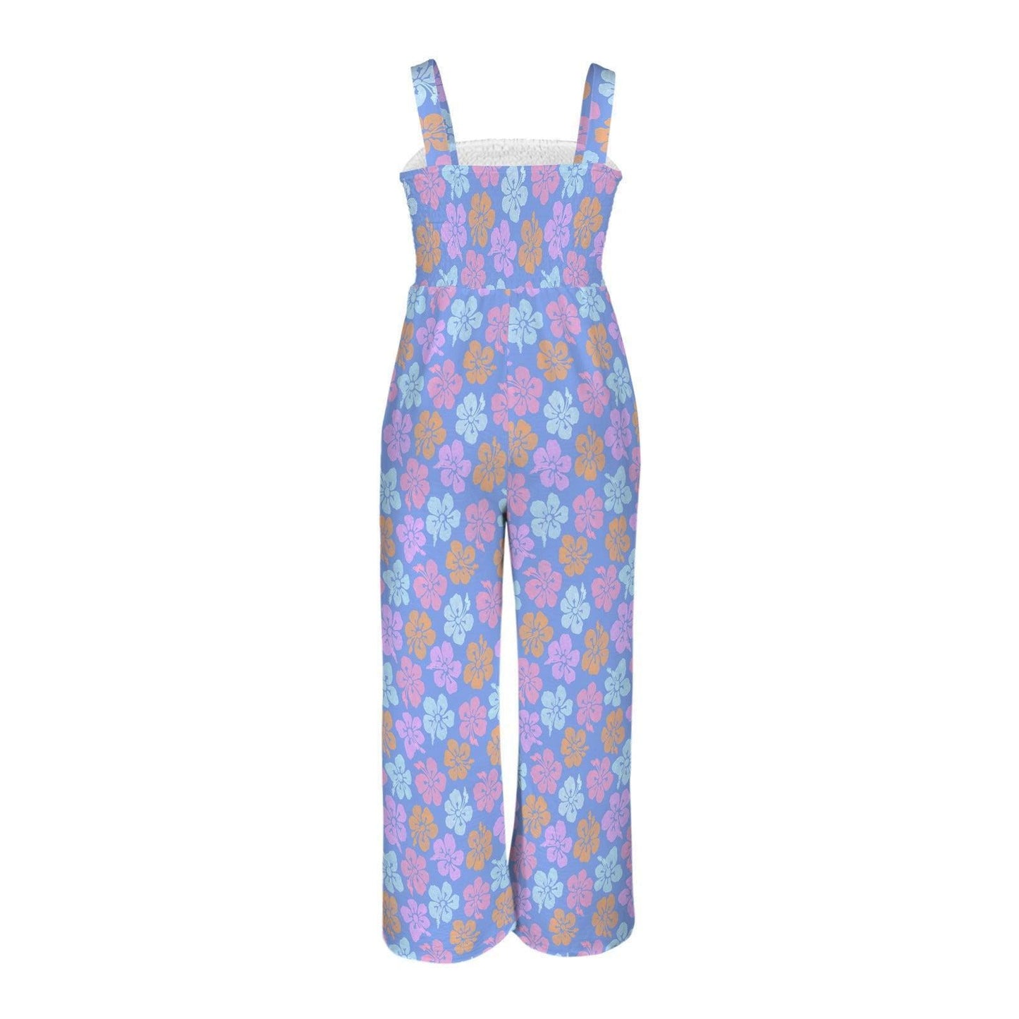 Pastel Tropical Jumpsuit, Wide Leg Aloha Beach Romper, Vacation Wear, Summer Resort Outfit