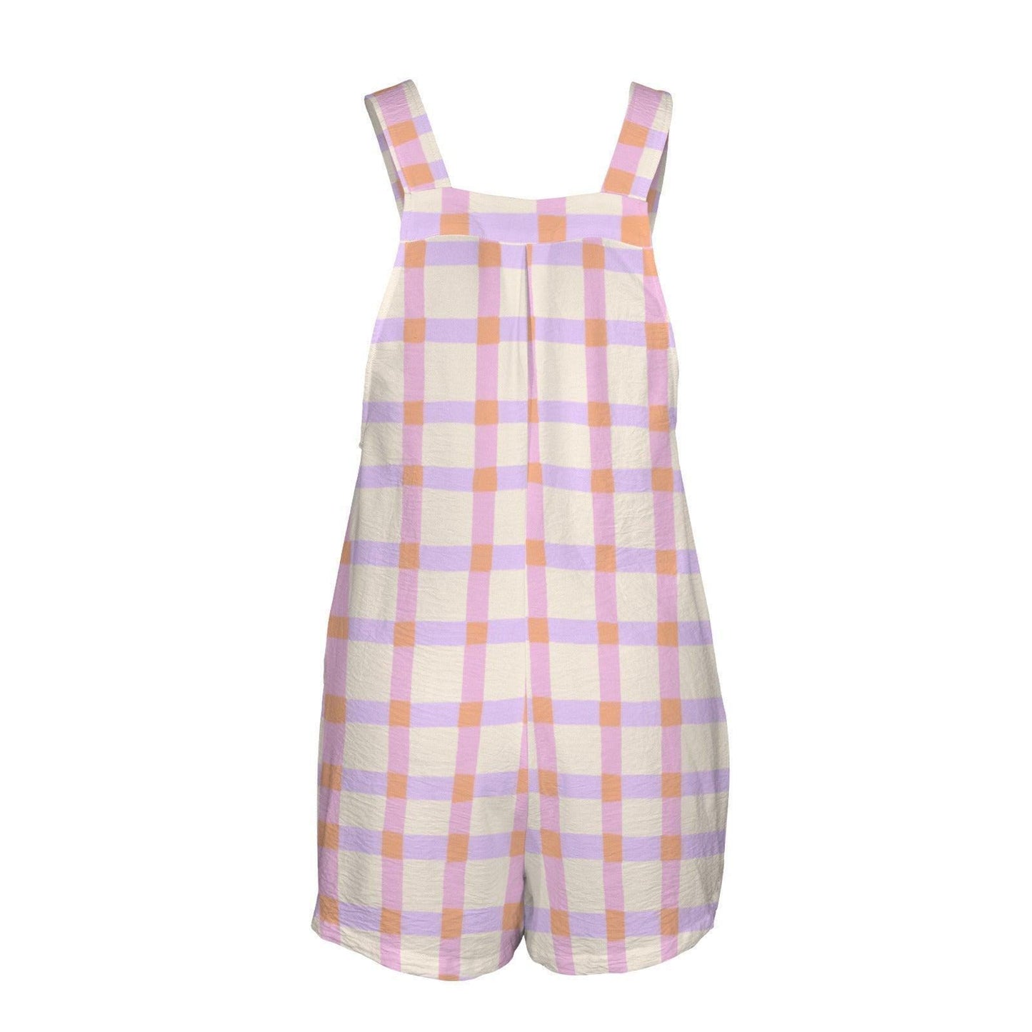 Pastel Plaid Shortall for Women, Checkered Overall Romper, Cottagecore Spring Outfit