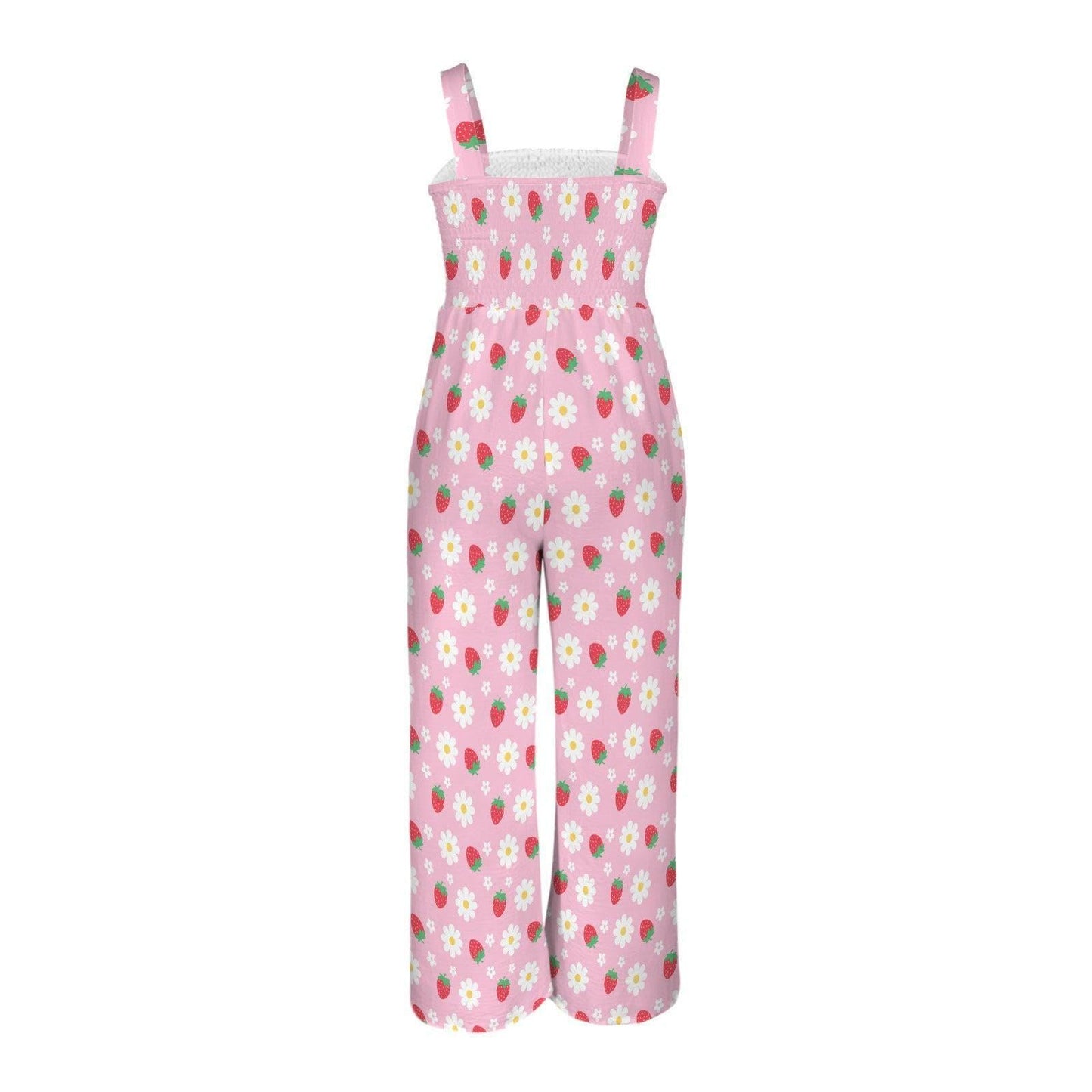 Strawberry Print Jumpsuit for Women, Pink Picnic Romper, Berrycore Summer Outfit, Cute Farmers Market Look