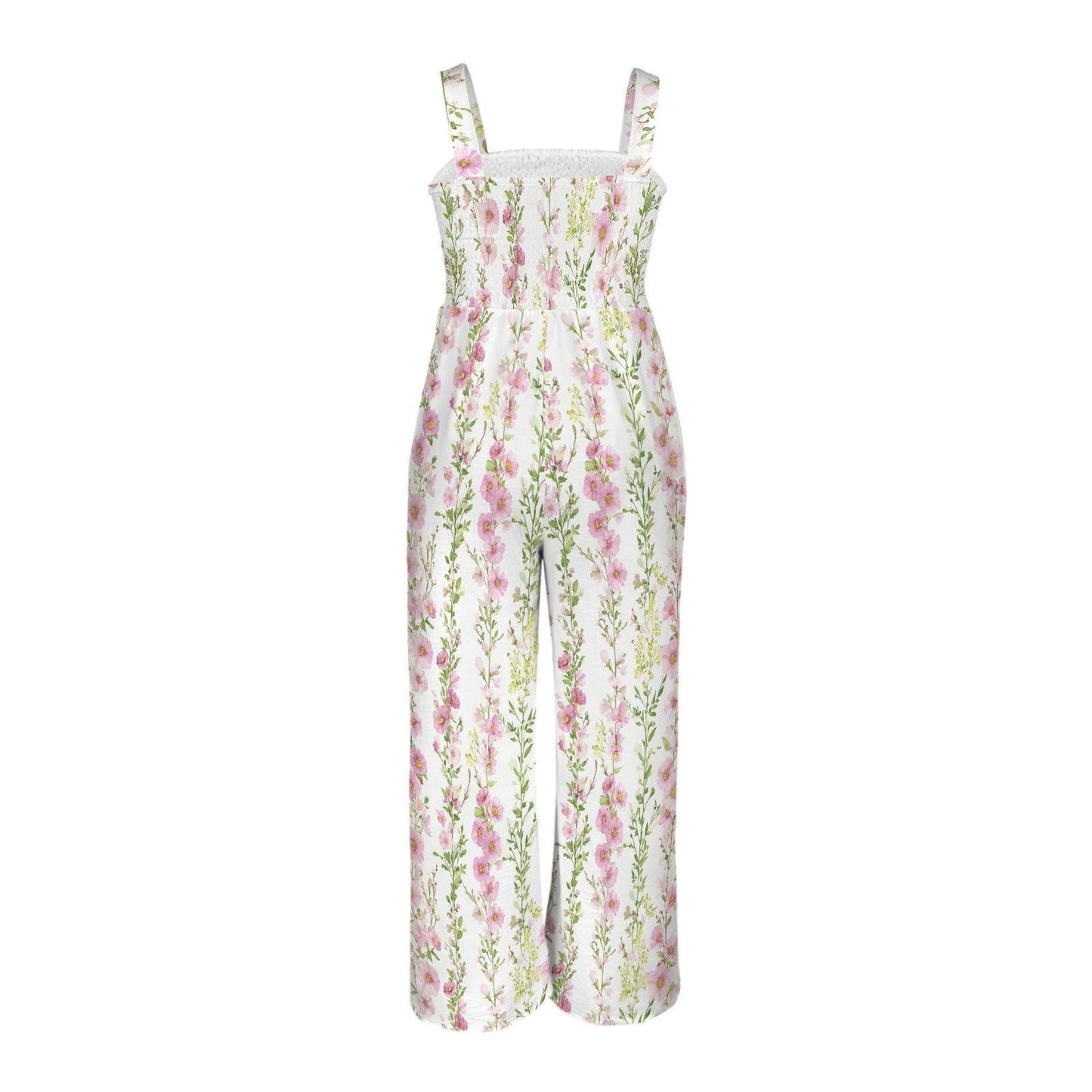 Floral Palazzo Jumpsuit for Garden Party, Cottagecore Spring Outfit