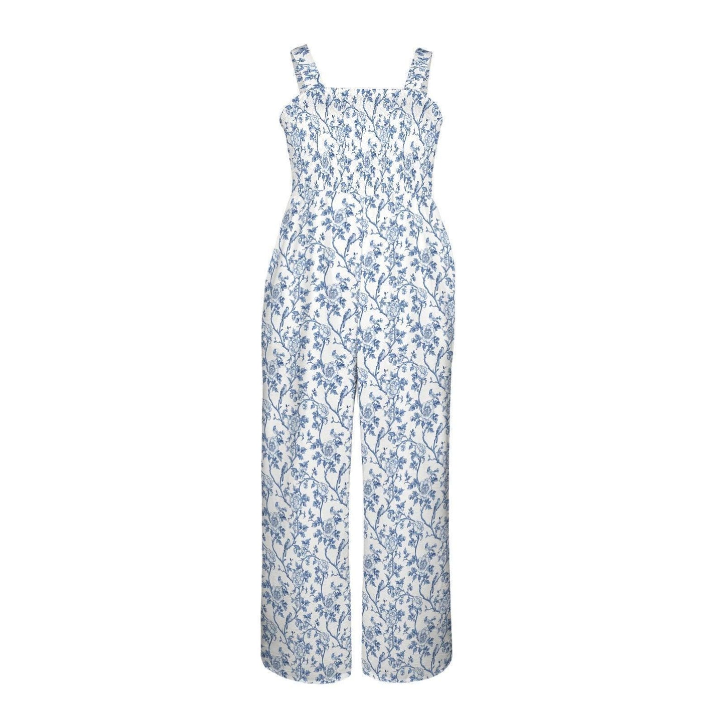 Mediterranean Resort Jumpsuit, Square Neck Wide Leg Palazzo, Greek Island Travel Wear