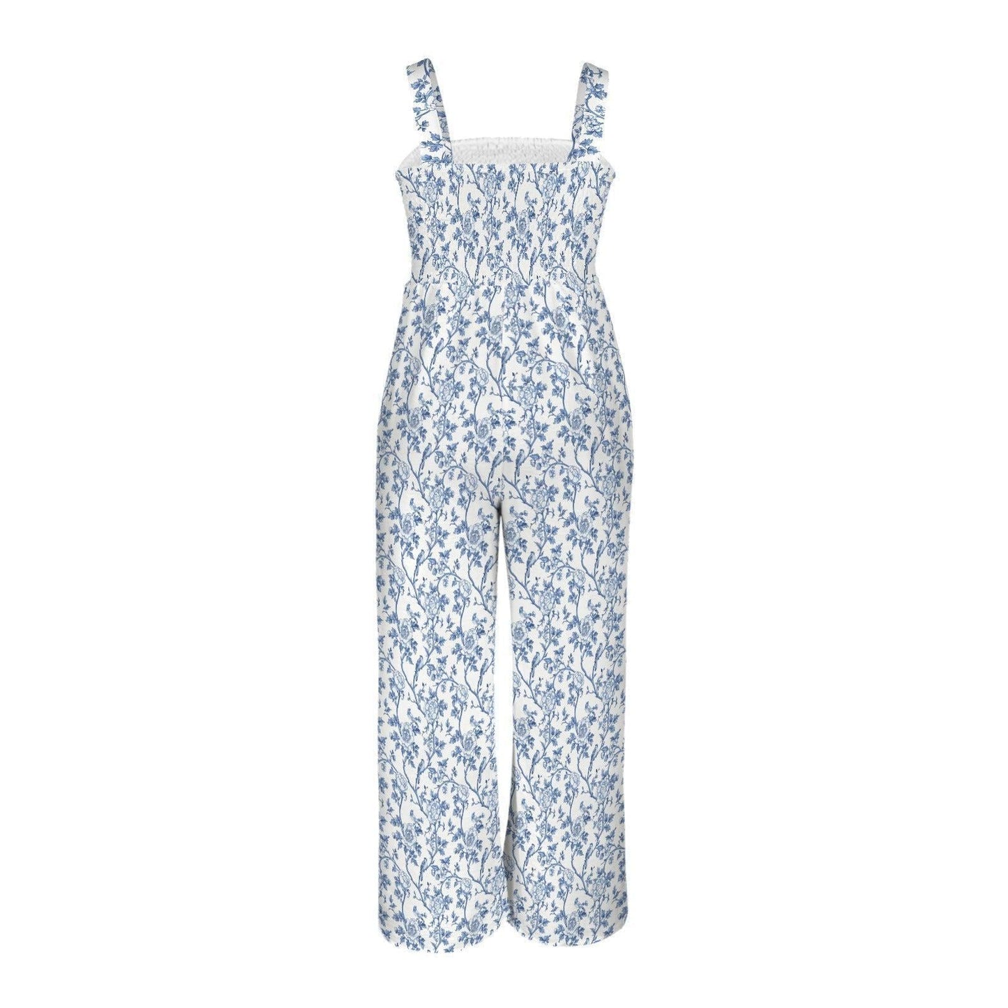 Mediterranean Resort Jumpsuit, Square Neck Wide Leg Palazzo, Greek Island Travel Wear