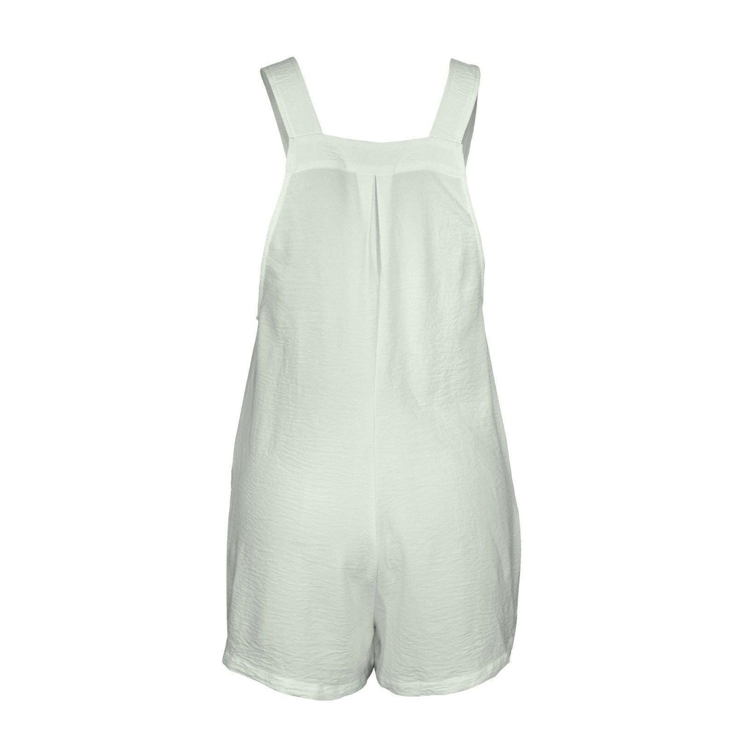 Sage Green Square Neck Romper, Sleeveless Bib Shortalls with Pockets