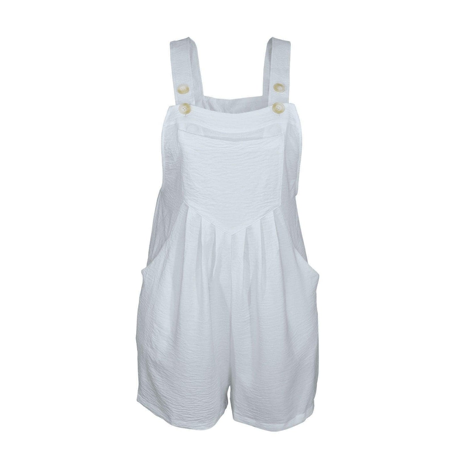 Light Blue Minimalist Shortalls Romper, Relaxed Bib Summer Playsuit, Coastal Travel Outfit
