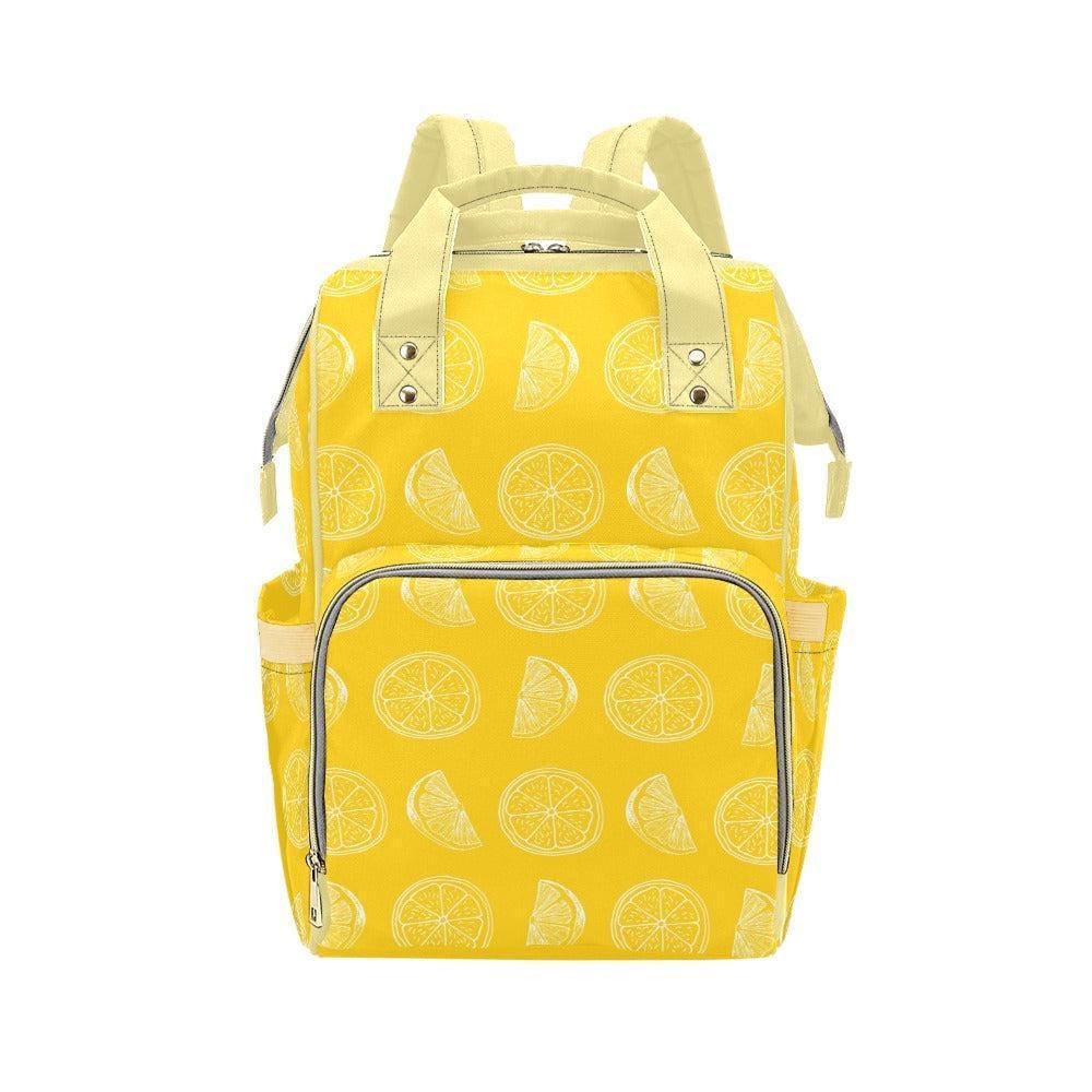 Lemon Diaper Bag Backpack Yellow Citrus Baby Travel Bag Mom Backpack Organizer
