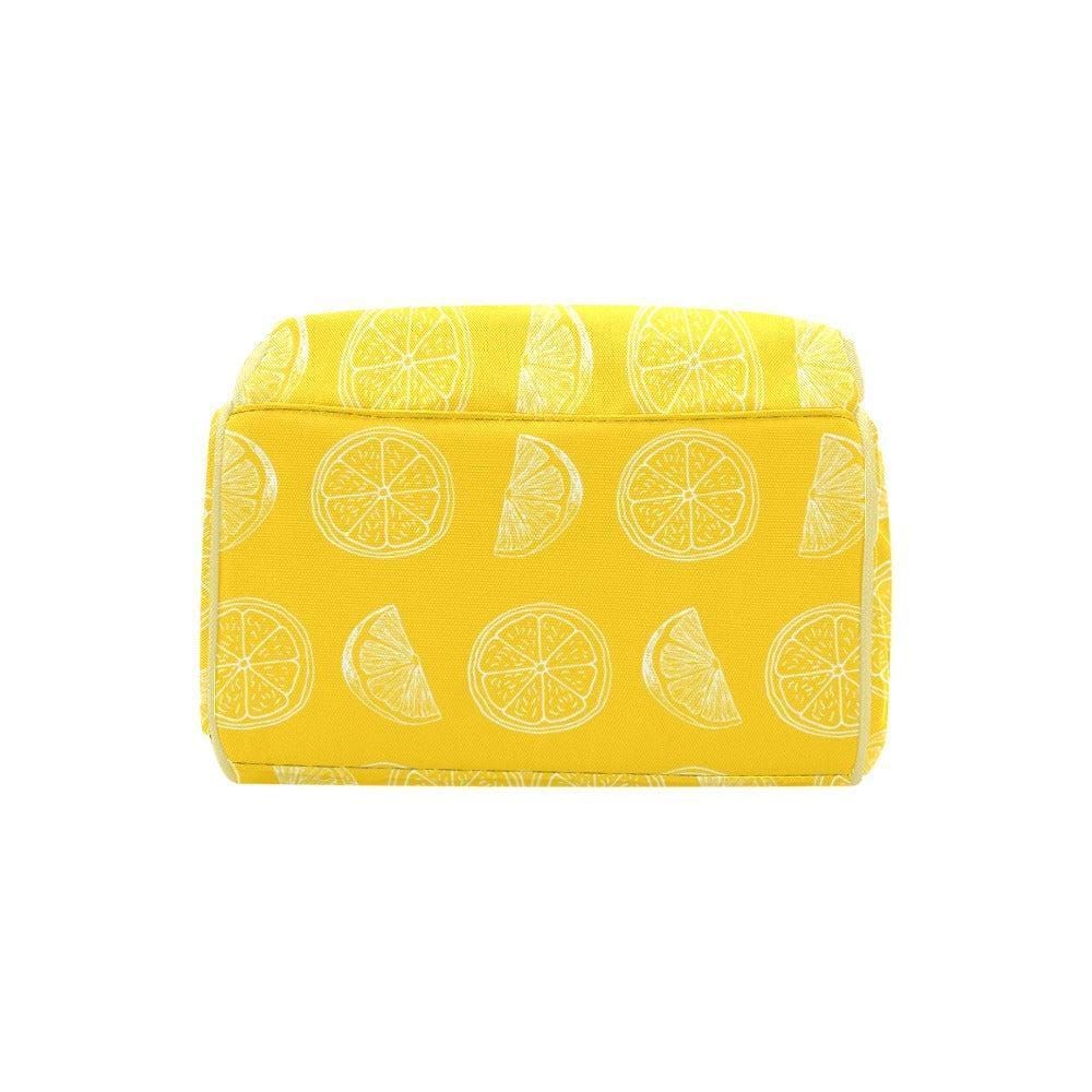 Lemon Diaper Bag Backpack Yellow Citrus Baby Travel Bag Mom Backpack Organizer