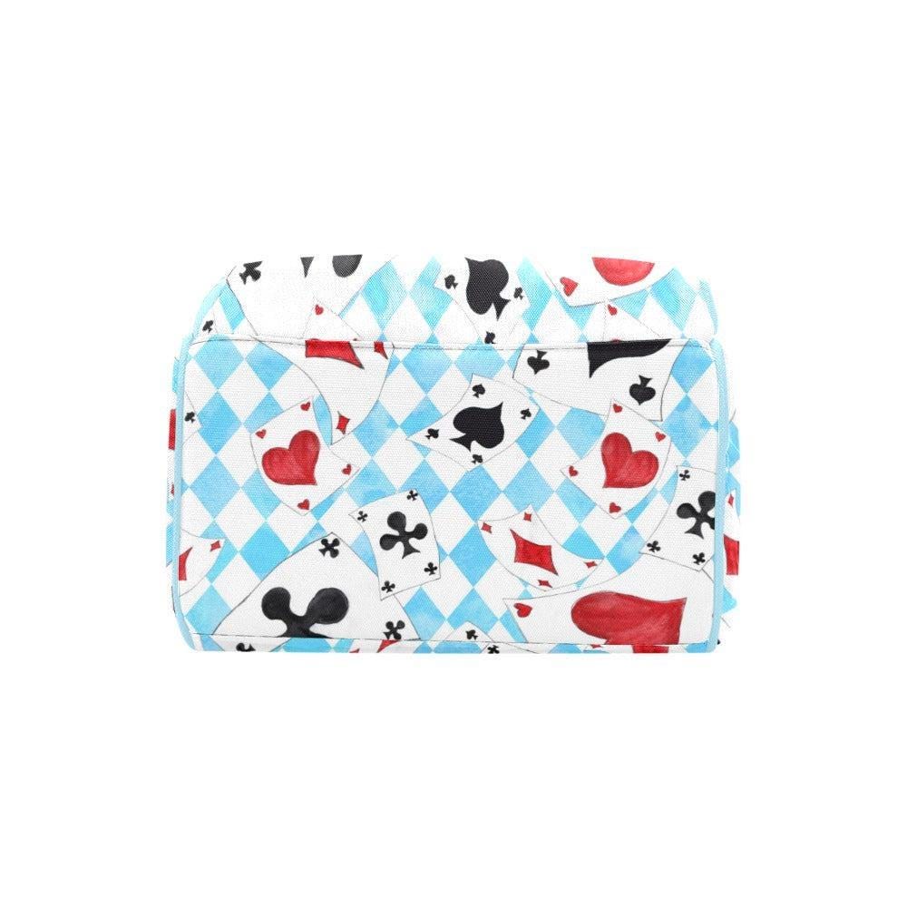 Playing Card Diaper Backpack, Blue Argyle Baby Organizer, Card Suit Nursery Bag, Travel Bag