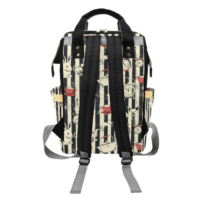 Gothic Tea Party Rabbit Diaper Bag Backpack, Whimsical Baby Travel Organizer
