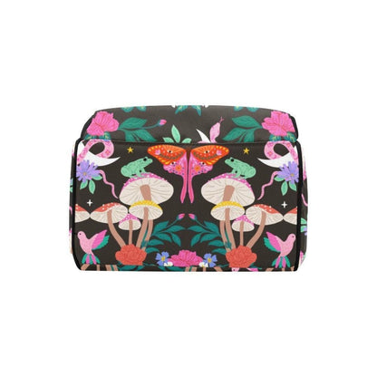 Woodland Moth Mushroom Diaper Backpack, Cottagecore Floral Baby Bag, Organizer Travel Bag