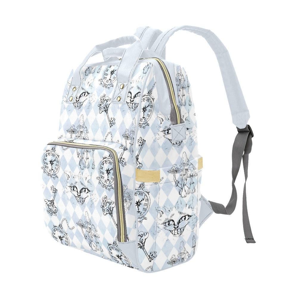 Storybook Diaper Bag Backpack, Fantasy Clock Key Print, Baby Travel Organizer