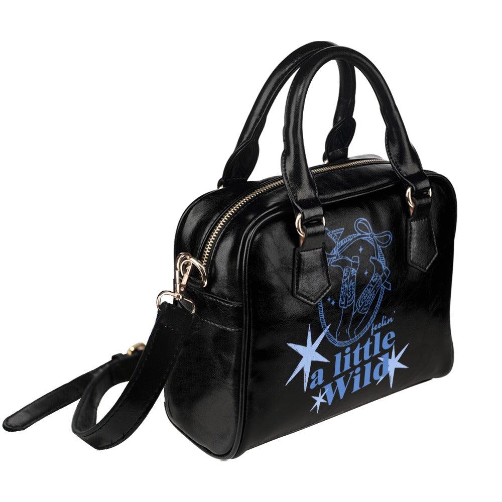 Cosmic Cowgirl Satchel Handbag, Black Western Star Shoulder Bag, Edgy Rodeo Accessory