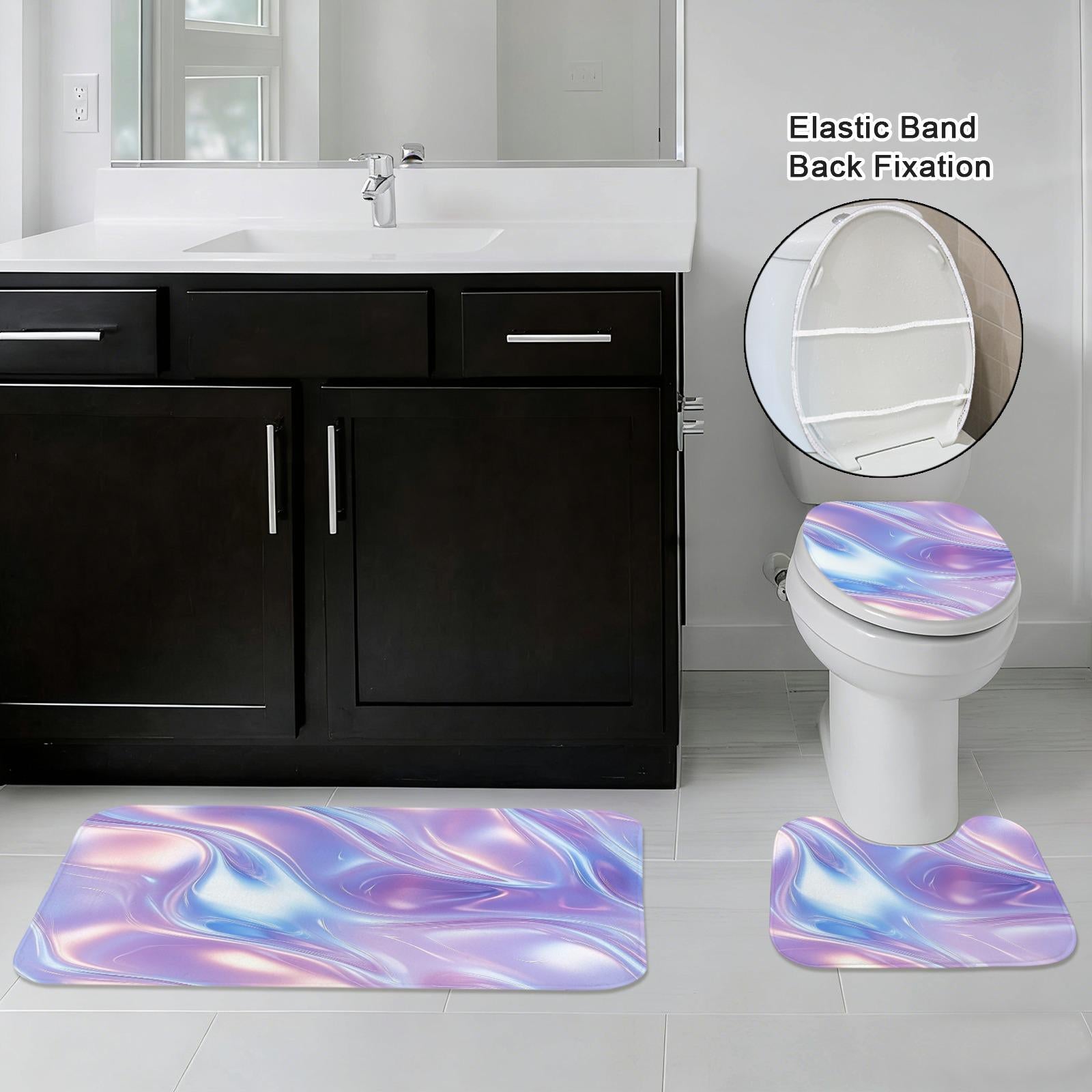 Holographic pastel shower curtain, dopamine soft girl bathroom decor, dreamy rainbow swirl print, y2k aesthetic bath upgrade, gift idea