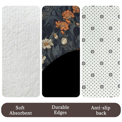 Butterfly Wildflower Bathroom Rug Set, Cottage Garden Bath Mat Bundle