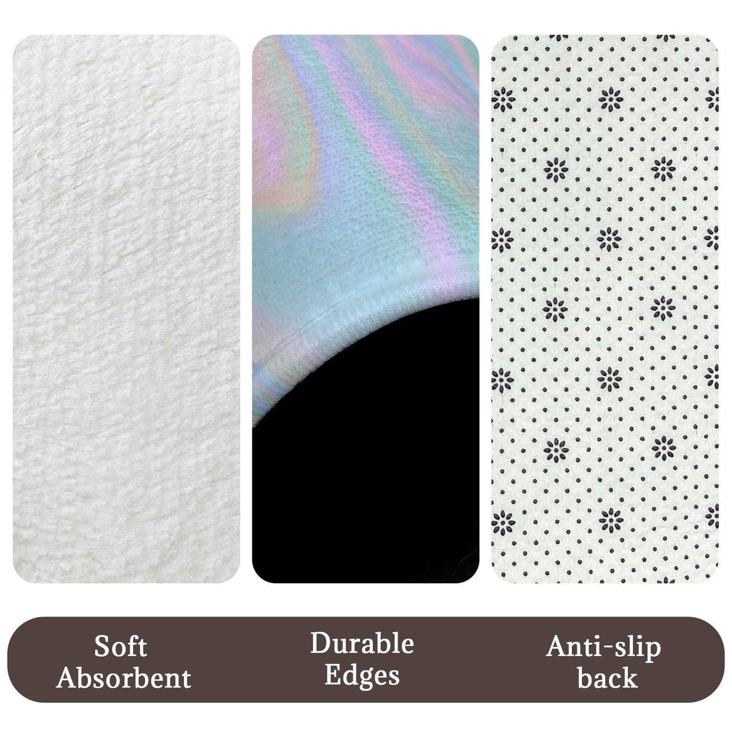Holographic Shower Curtain, Pastel Opal Swirl, Iridescent Wavy Bath Decor