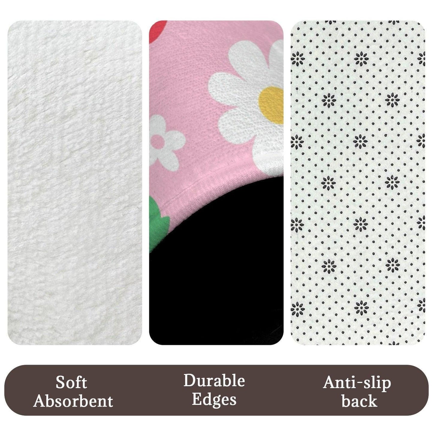Pink Strawberry Daisy Shower Curtain, Whimsical Fruit Floral Bath Accent