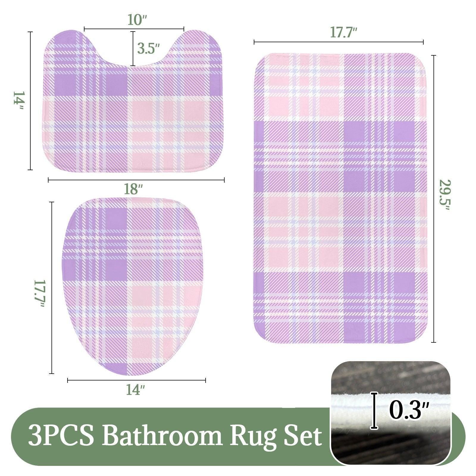Pink Lavender Plaid Shower Curtain, Pastel Tartan Bathroom Decor, Preppy Coquette Bath Curtain