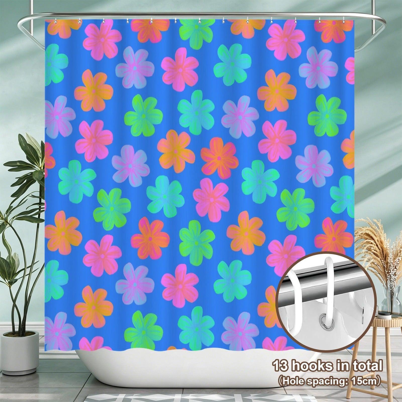 Groovy Flower Bathroom Rug Set, Neon Daisy Bath Mat Trio, Retro Y2K Decor