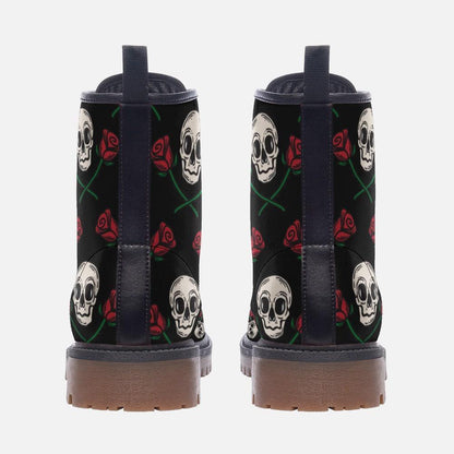 Skull Rose Combat Boots