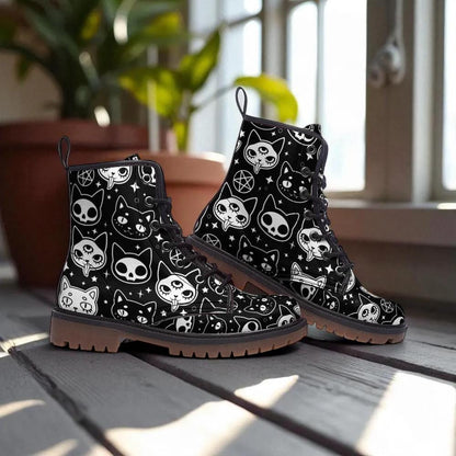 Cat Lover Combat Boots