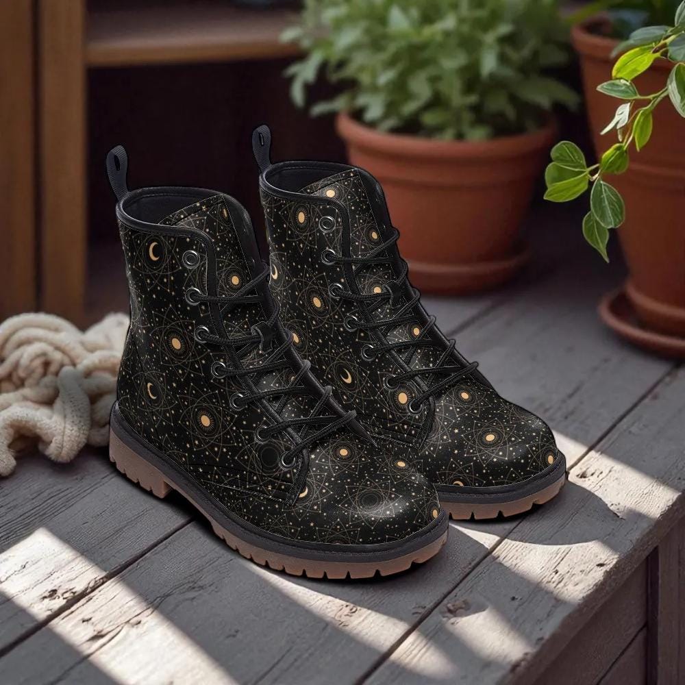 Celestial Moon Combat Boots