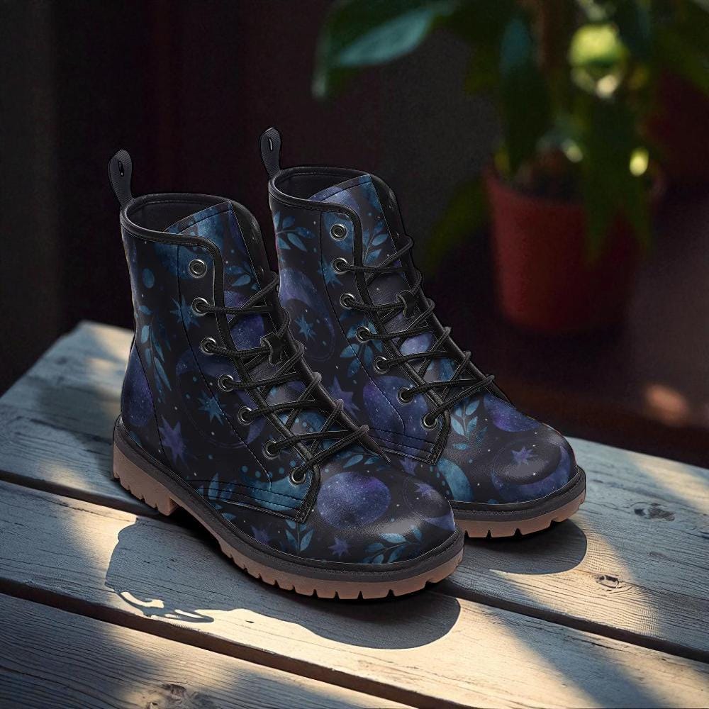 Moon Forest Vegan Leather Combat Boots