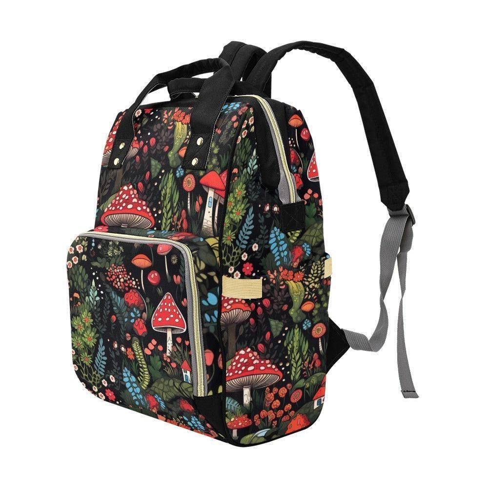 Mushroom Diaper Bag Backpack, Woodland Mom Backpack, Baby Travel Organizer