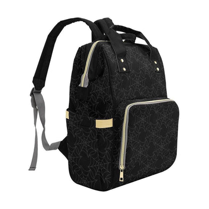 Spiderweb Pattern Diaper Backpack, Gothic Baby Bag, Occult Web Design