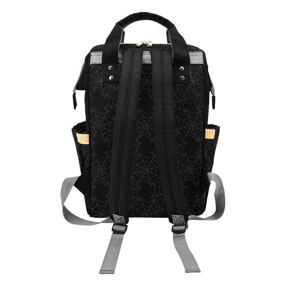 Spiderweb Pattern Diaper Backpack, Gothic Baby Bag, Occult Web Design