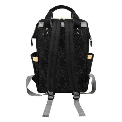 Spiderweb Pattern Diaper Backpack, Gothic Baby Bag, Occult Web Design