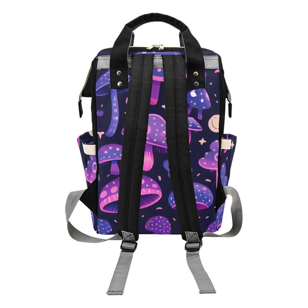 Mushroom Diaper Bag Backpack, Celestial Baby Bag, Boho Mom Backpack, Nursery Travel Organizer