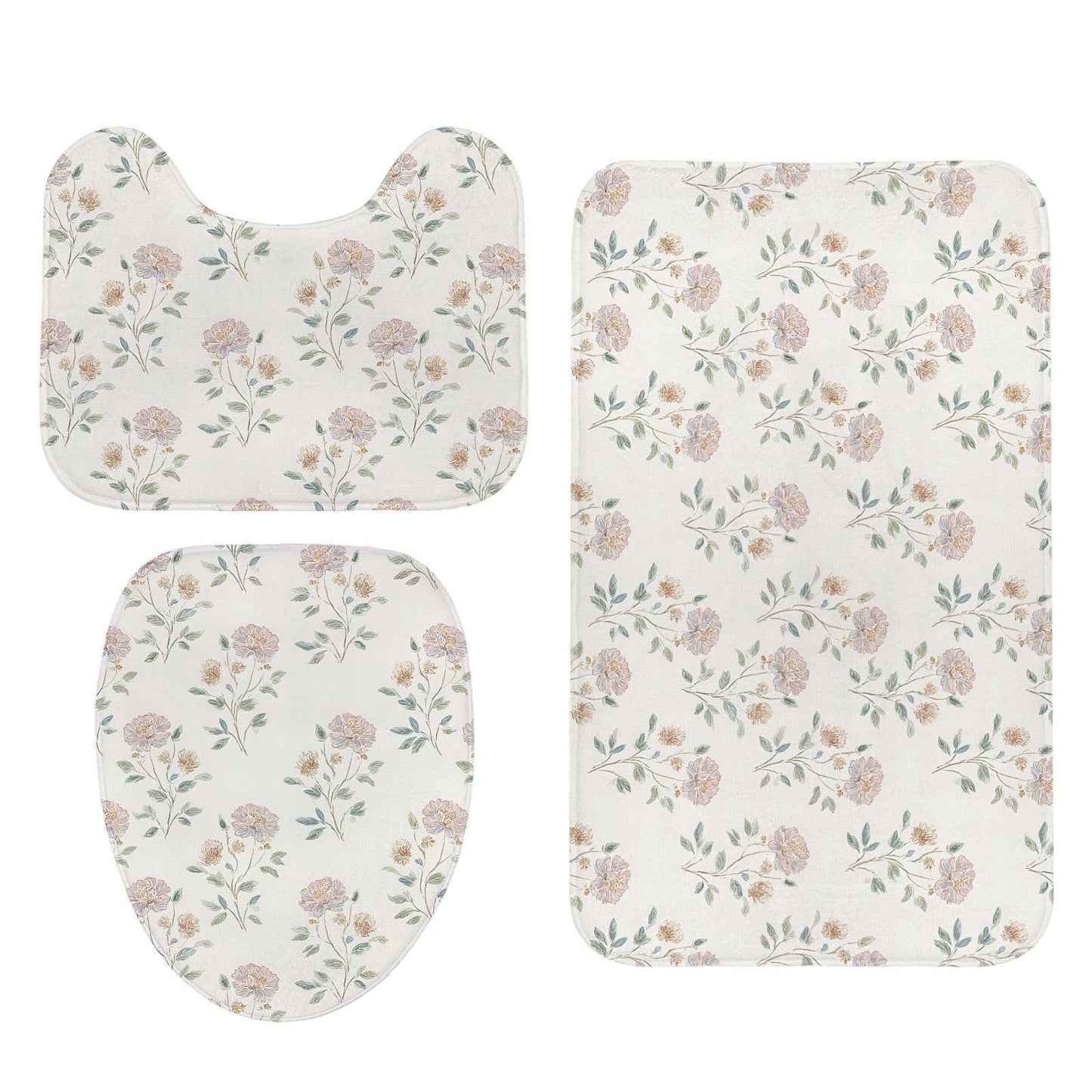 Neutral Floral Shower Curtain, Botanical Vine Bathroom Decor, Soft Romantic Bath Curtain