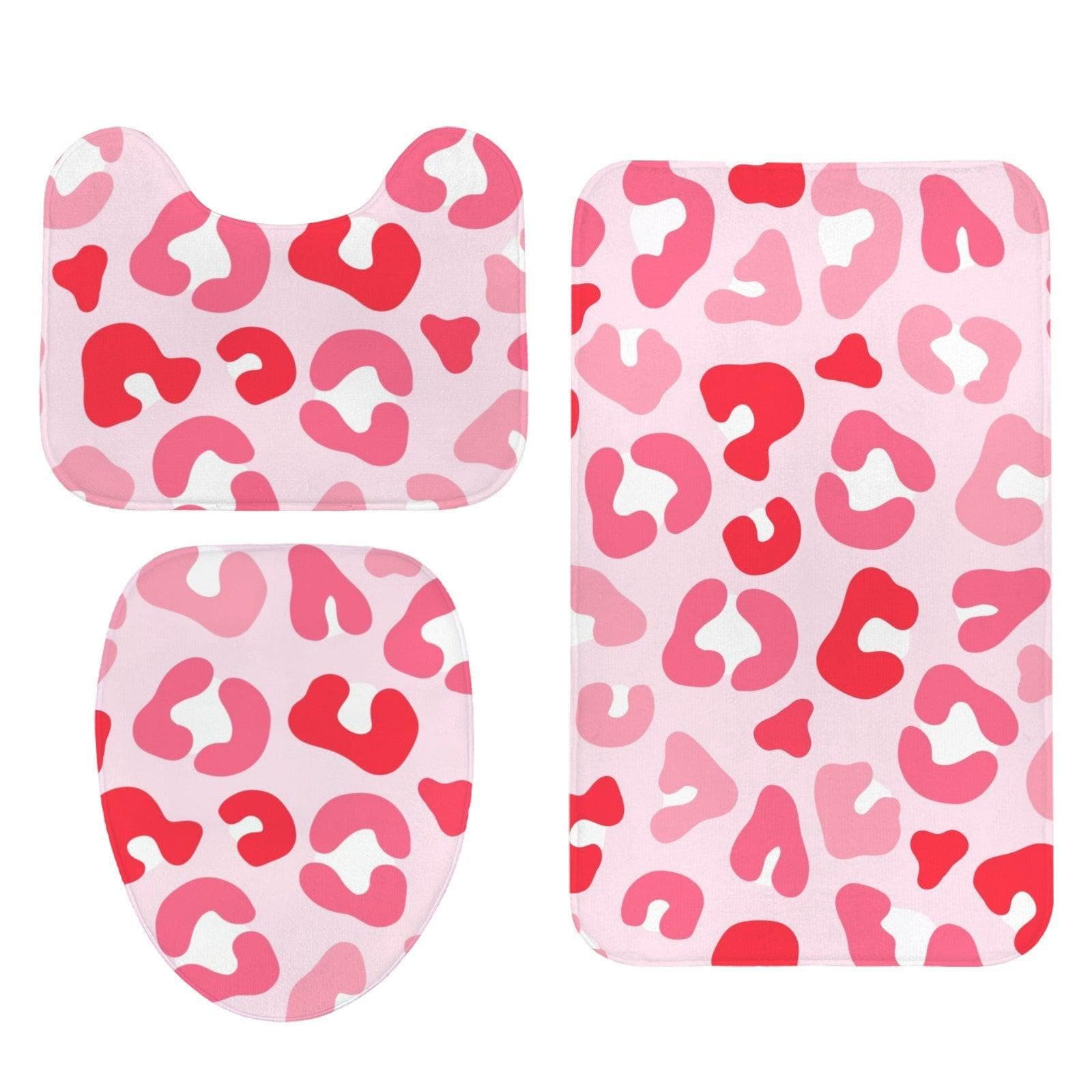 Pink Leopard Shower Curtain, Coquette Girly Animal Print Bath Decor