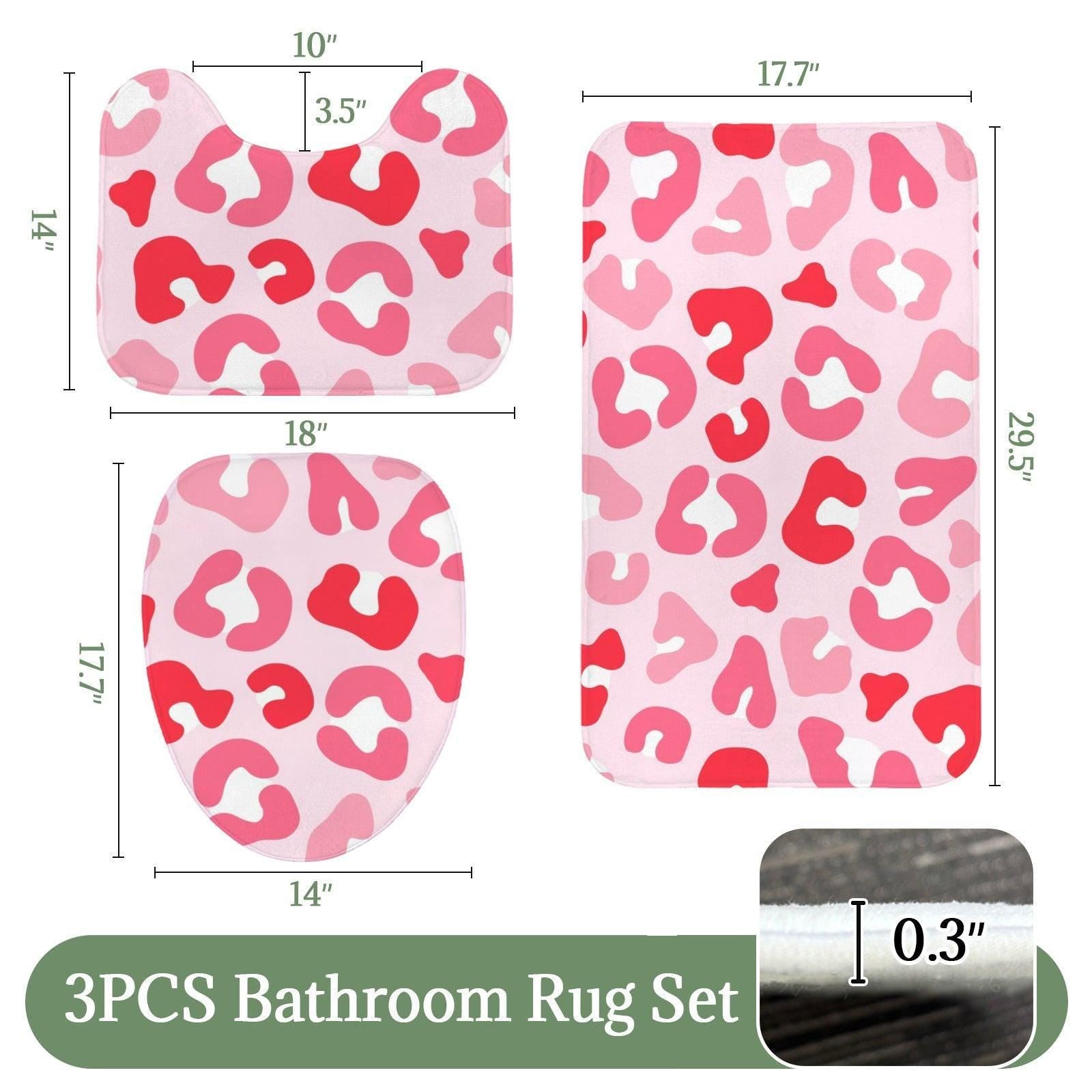 Pink Leopard Shower Curtain, Coquette Girly Animal Print Bath Decor