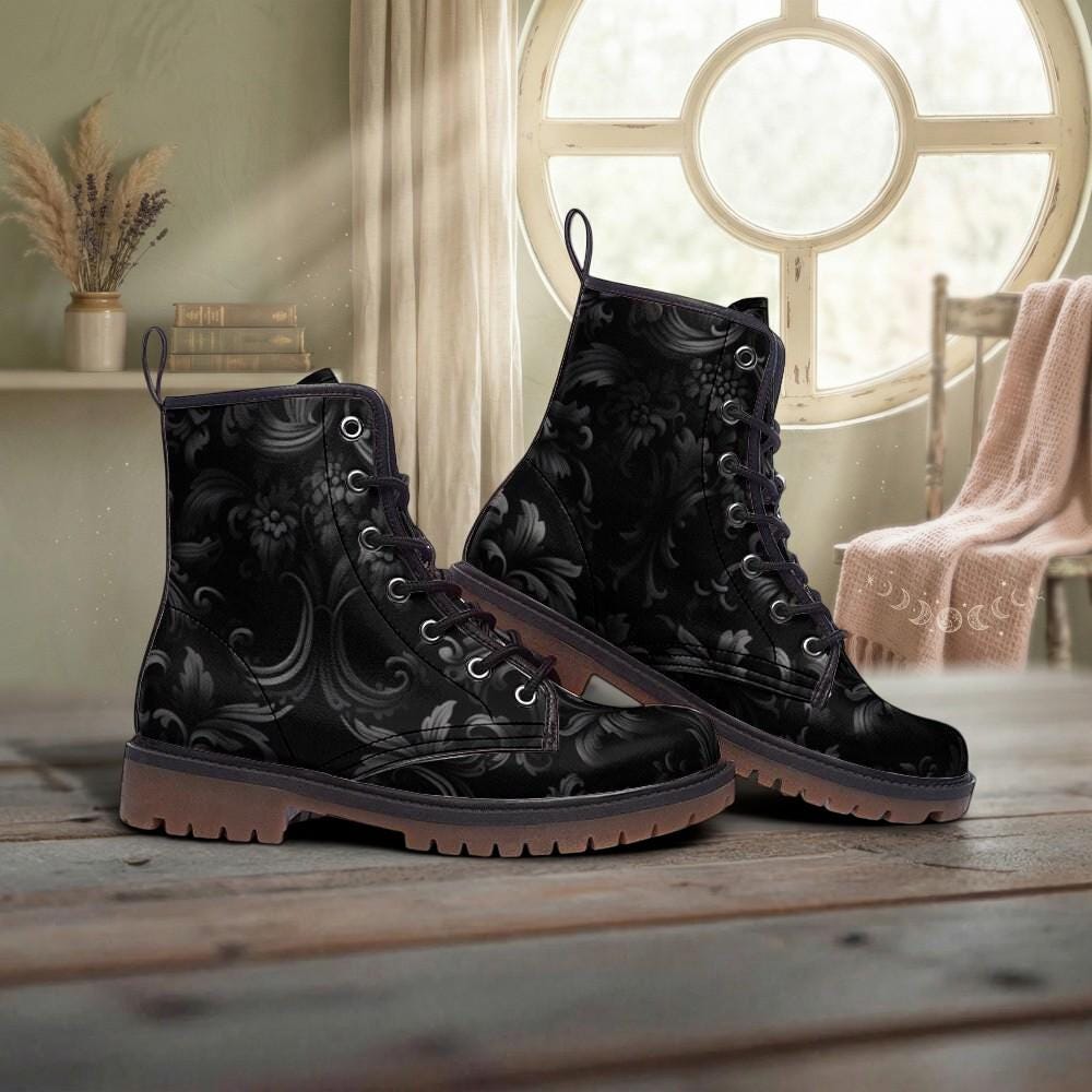 Dark Damask Combat Boots
