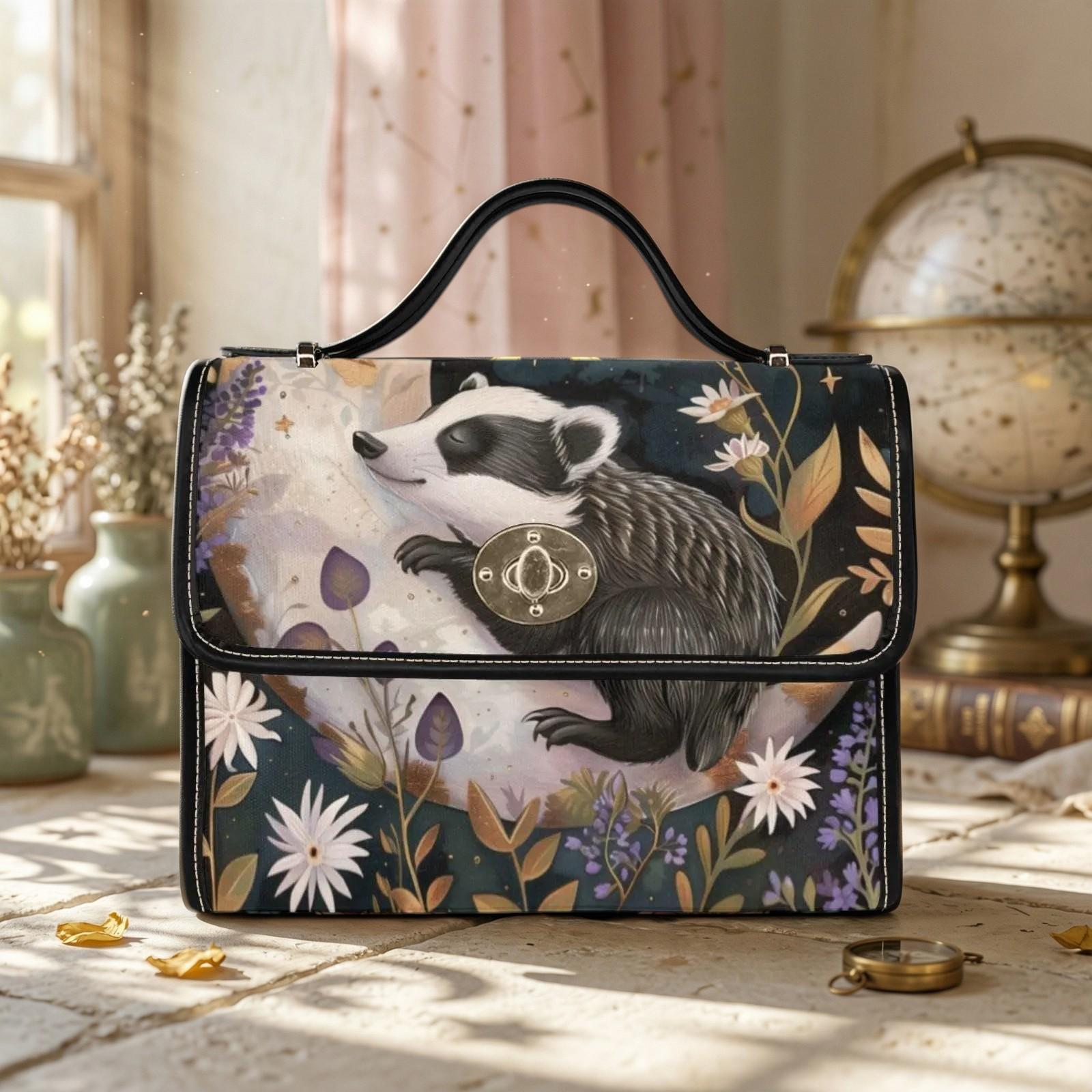 Raccoon Satchel Purse, Woodland Crossbody Bag, Cottagecore Handbag, Nature Lover Gift