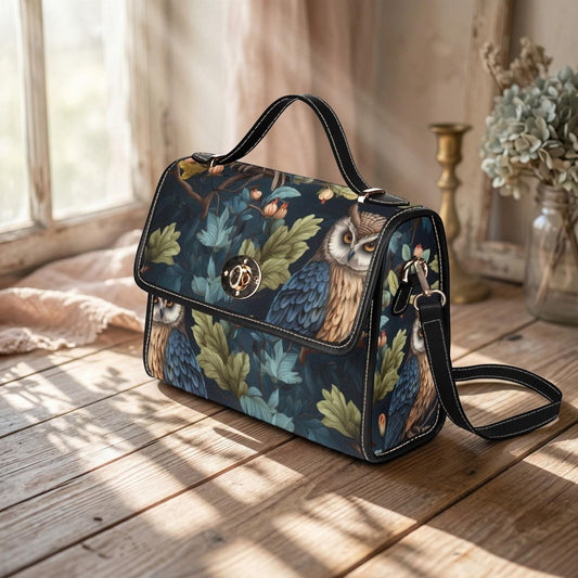 Owl Forest Handbag, Witchy Woodland Purse, Cottagecore Nature Bag, Owl Lover Gift, Mystic Bag